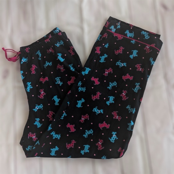 Classic Other - Women’s Pajama Bottoms Large 14/16 Classic Elements Black Scottie Dog Pink Pants
